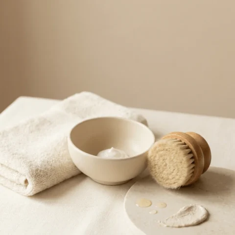 Minimal facial cleansing setup for skin renewal treatment