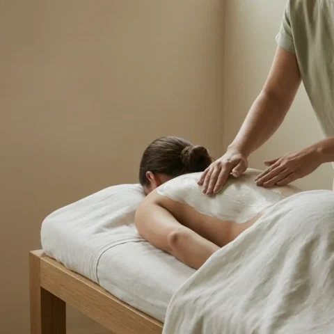 Minimalist COSMOGLOW body cleansing and renewal treatment image with a calm premium wellness feel